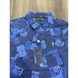 William Murray Mens Candid Camera Polo Golf‎ Medium Performance Stretch Blue